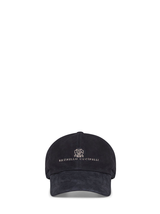 Cappello Baseball in camoscio blu