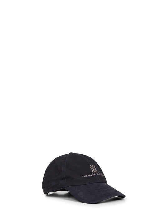 Cappello Baseball in camoscio blu