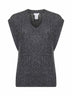 Gilet Dazzling Cable in misto mohair grigio