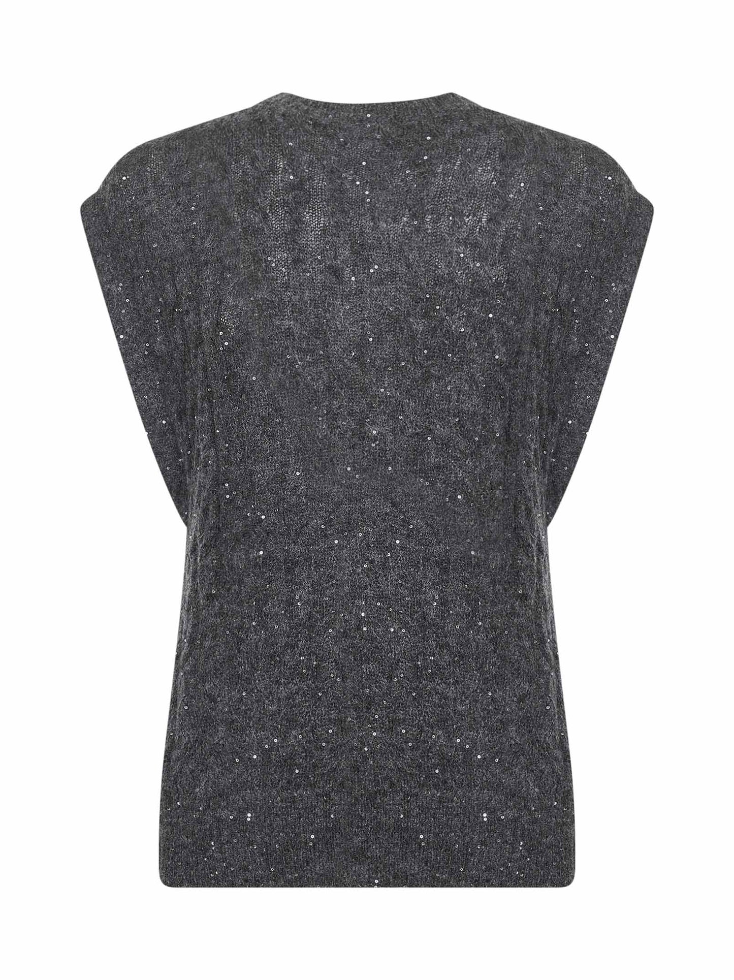 Gilet Dazzling Cable in misto mohair grigio