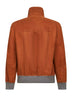 Orange ribbed suede shearling aviator jacket