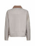Giacca aviatore in camoscio a righe beige