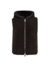 Brown fur and nylon reversible vest
