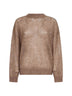 Brown Dazzling Mesh crewneck sweater