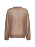Brown Dazzling Mesh crewneck sweater