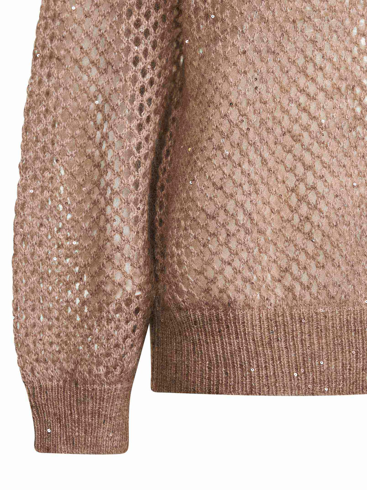 Beige mohair blend Dazzling Mesh sweater