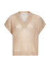 Maglia scollo a V Dazzling Mesh beige