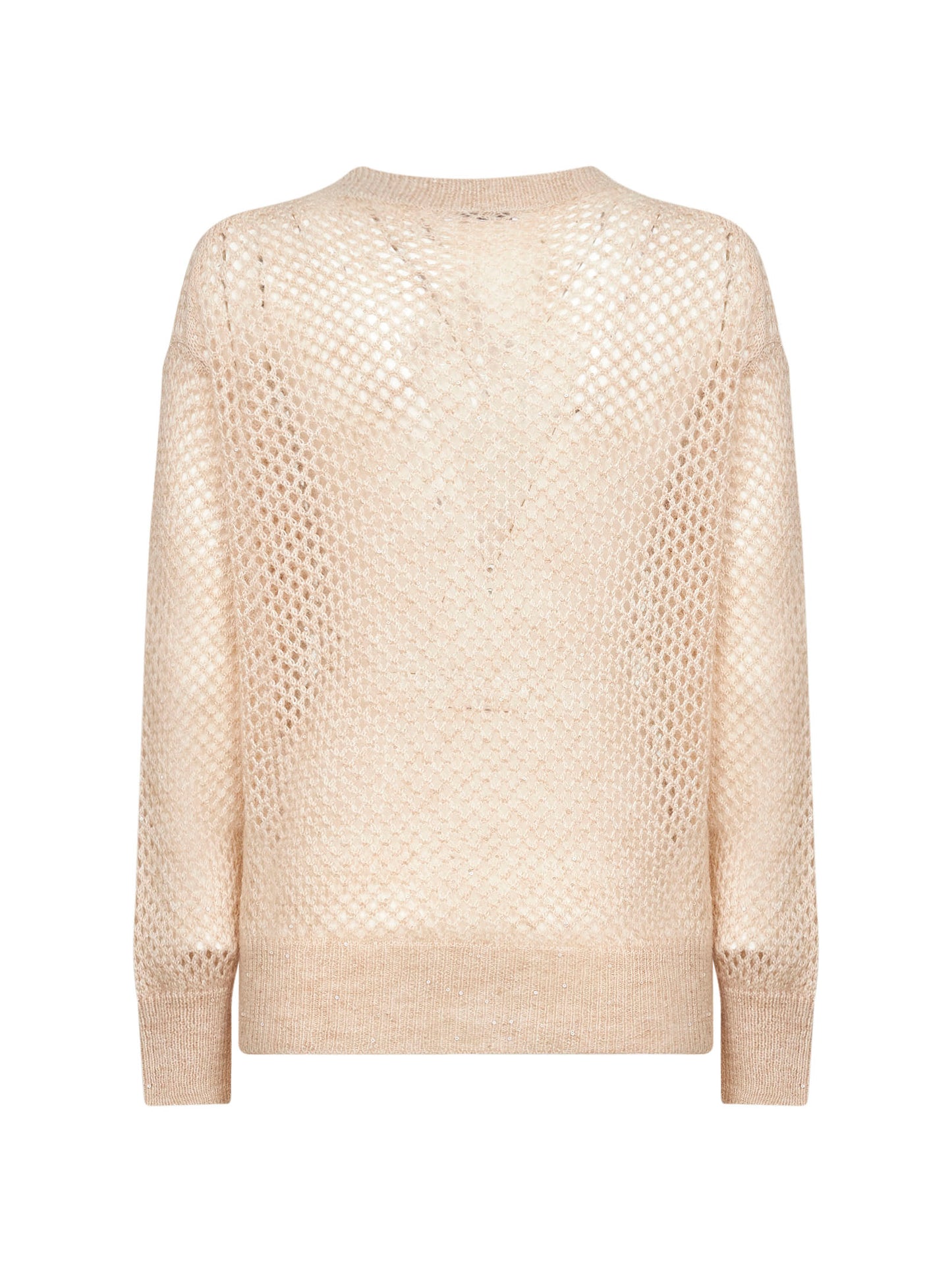 Beige mohair blend Dazzling Mesh sweater