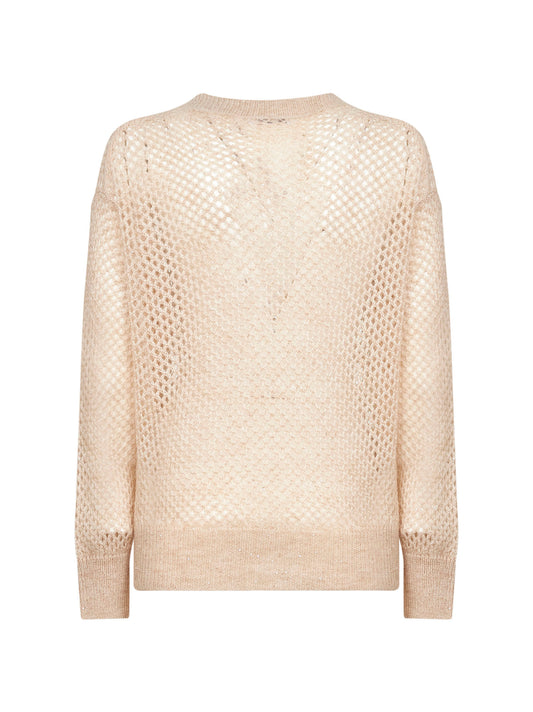 Beige mohair blend Dazzling Mesh sweater