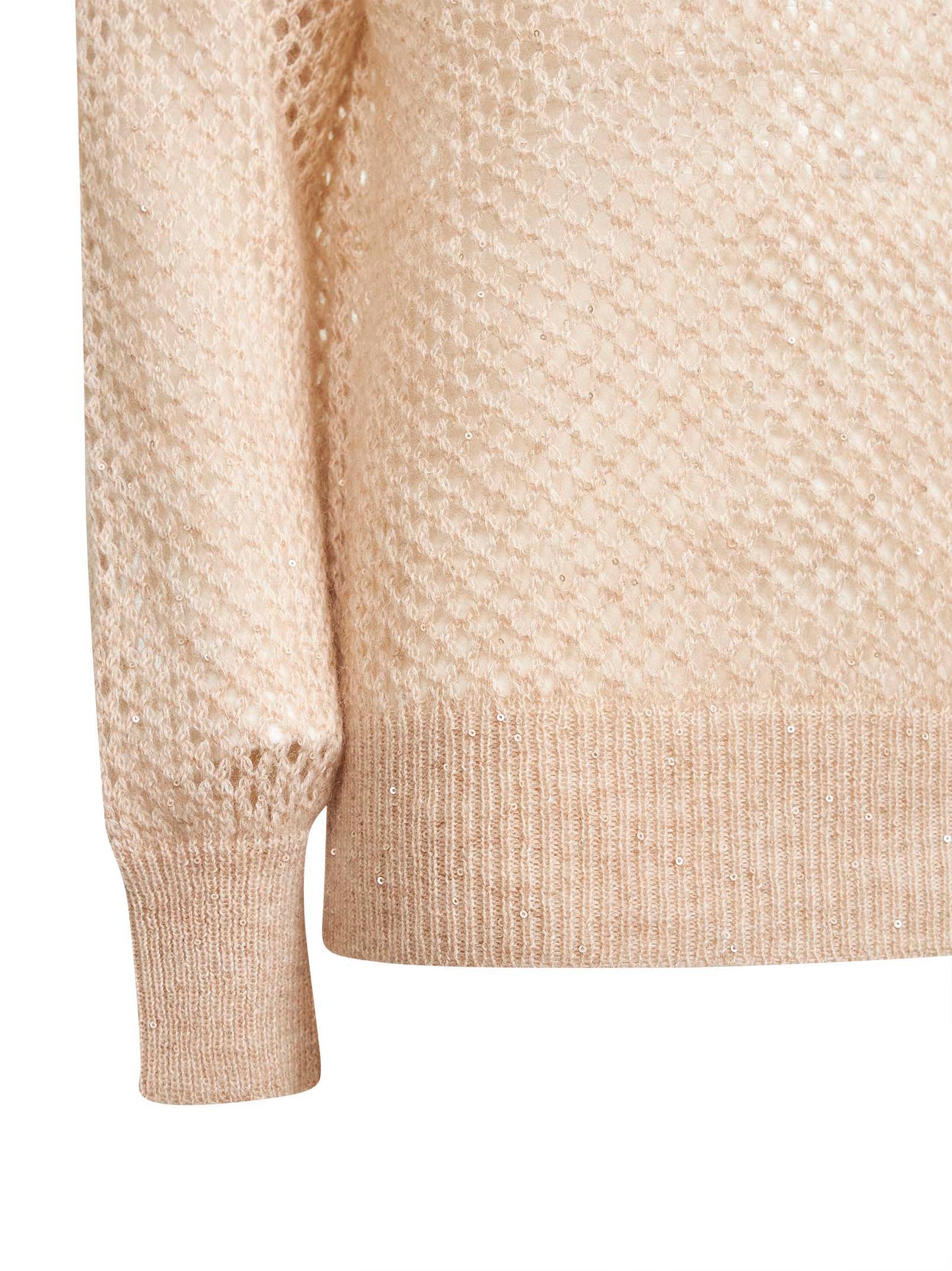 Beige mohair blend Dazzling Mesh sweater