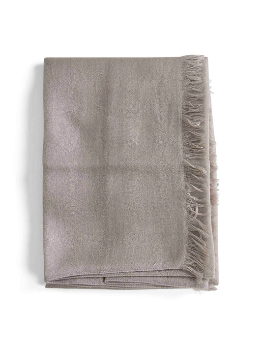 Taupe cashmere and silk scarf