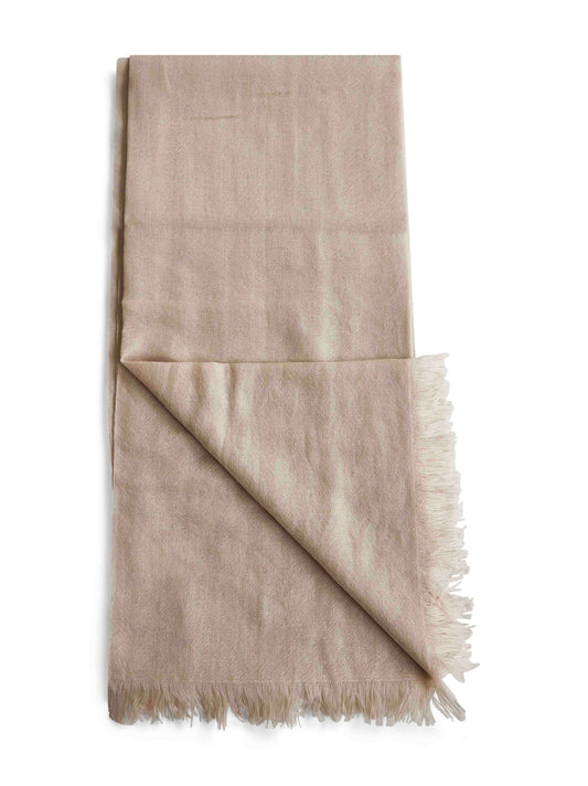 Sciarpa in cashmere e seta beige