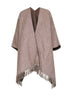 Brown sparkling flannel reversible poncho