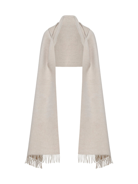 Wool and cashmere hooded scarf
