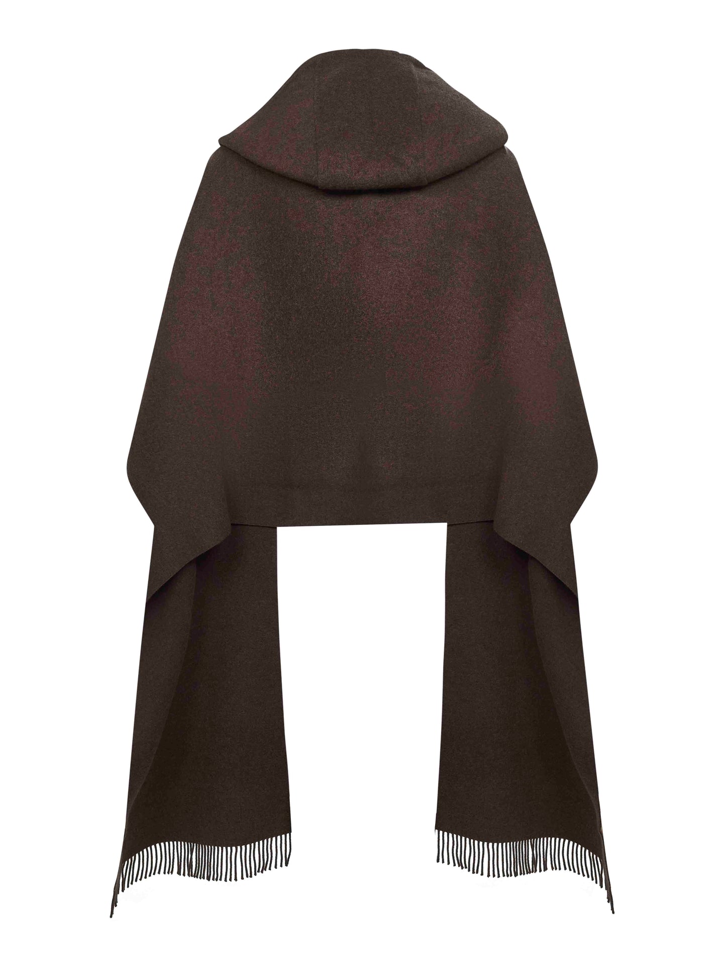 Brown knit hooded scarf
