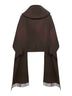 Brown knit hooded scarf
