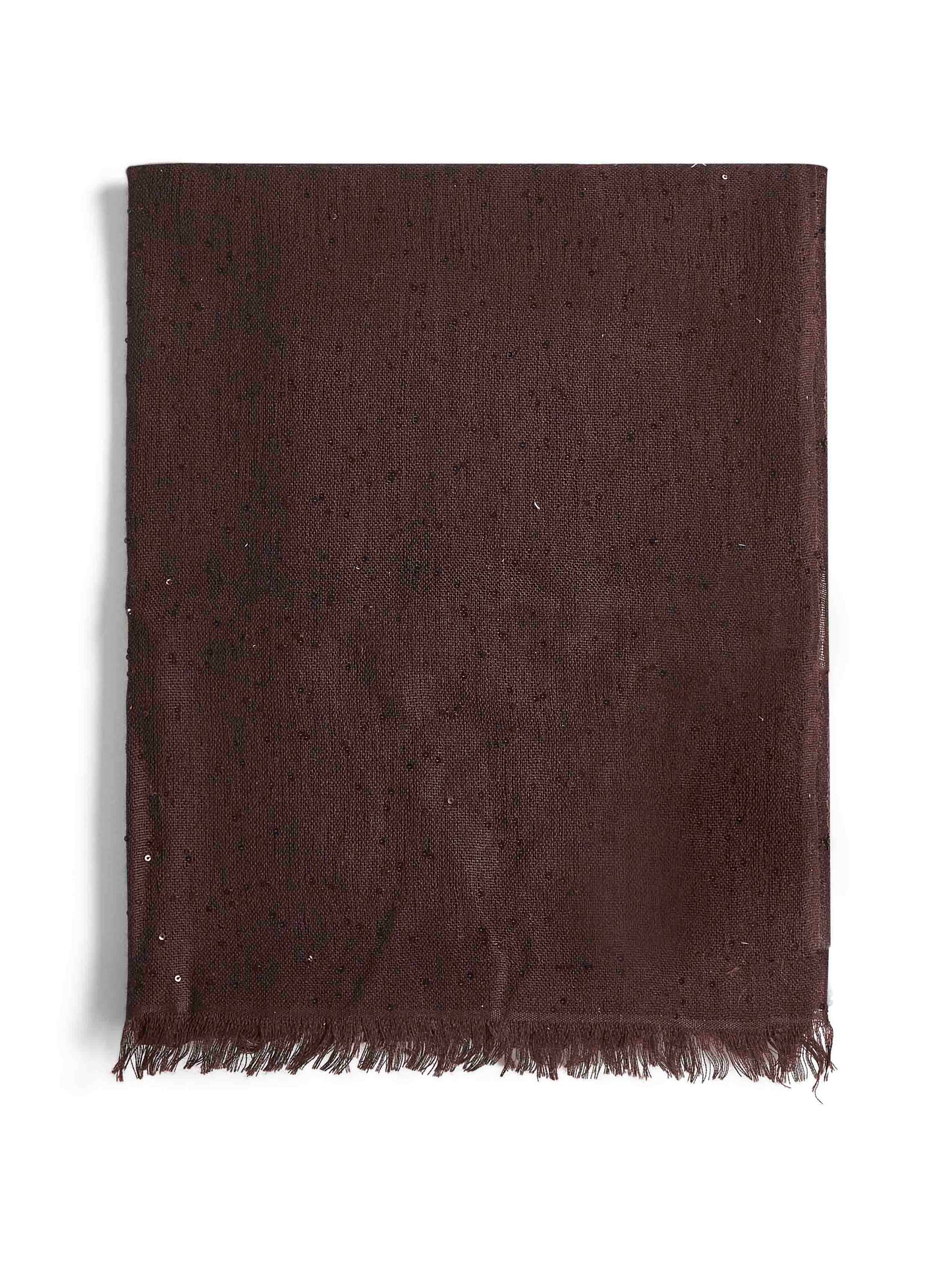 Brown Diamante cashmere and silk scarf