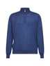 Blue cashmere blend lightweight half-zip sweater