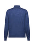 Blue cashmere blend lightweight half-zip sweater