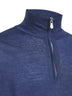 Blue cashmere blend lightweight half-zip sweater