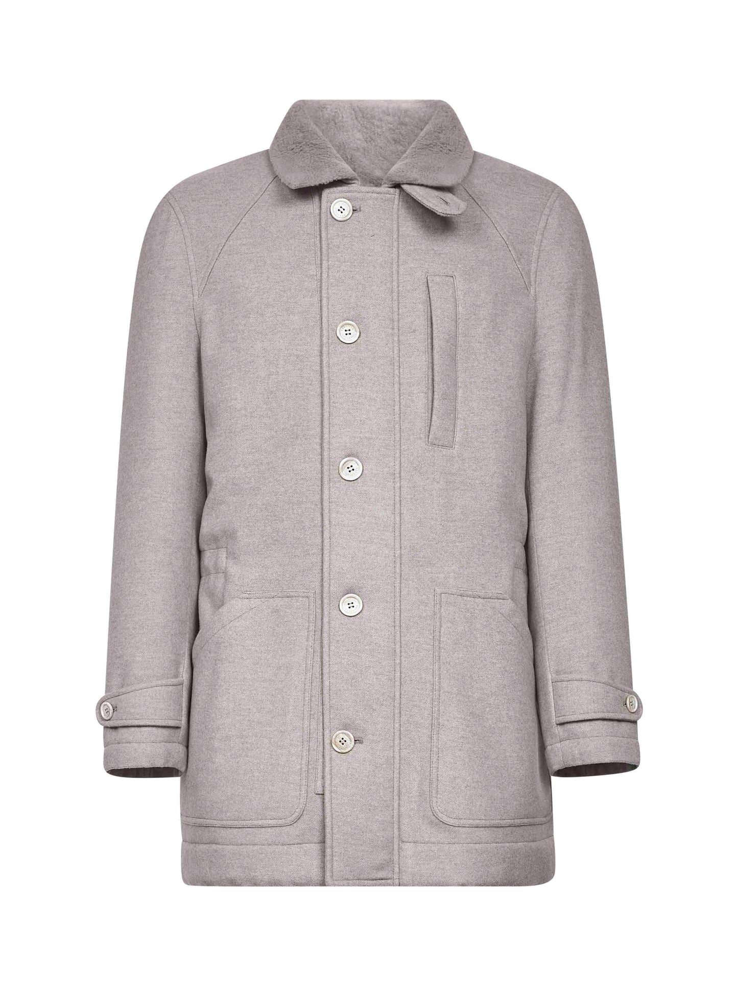 Clay cashmere and shearling parka