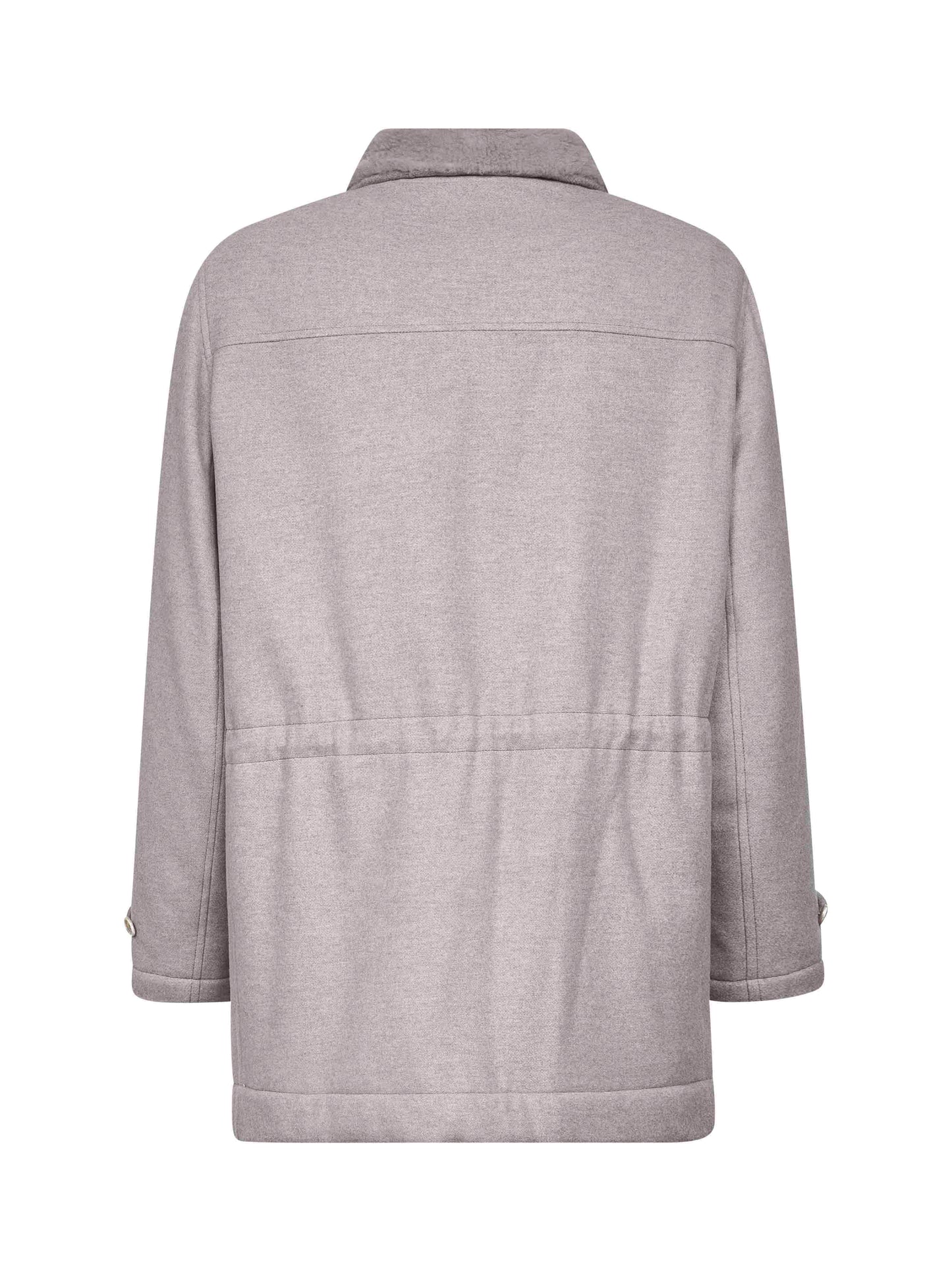 Clay cashmere and shearling parka