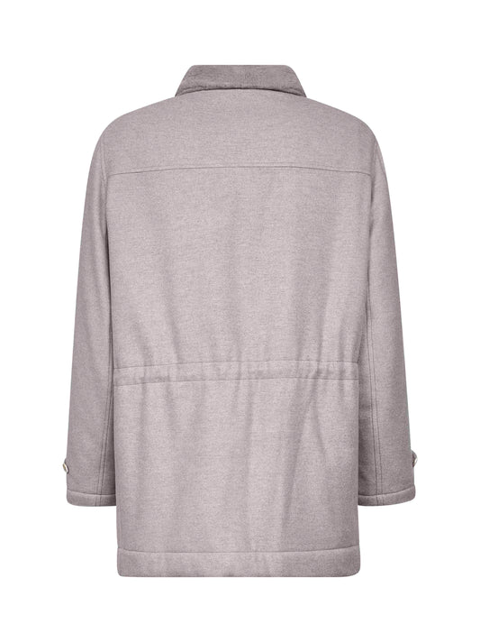 Clay cashmere and shearling parka