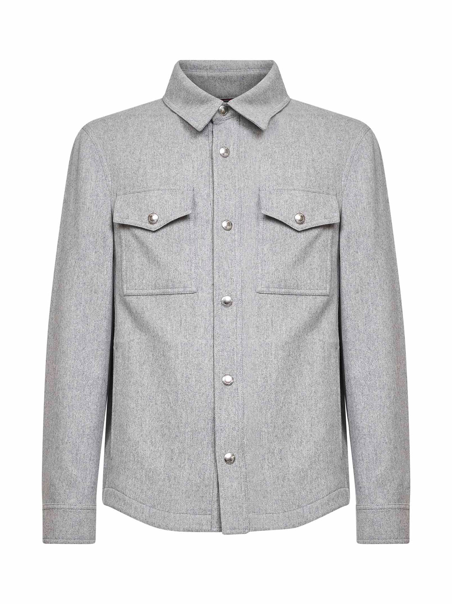 Overshirt in in panno di cashmere idrorepellente grigio