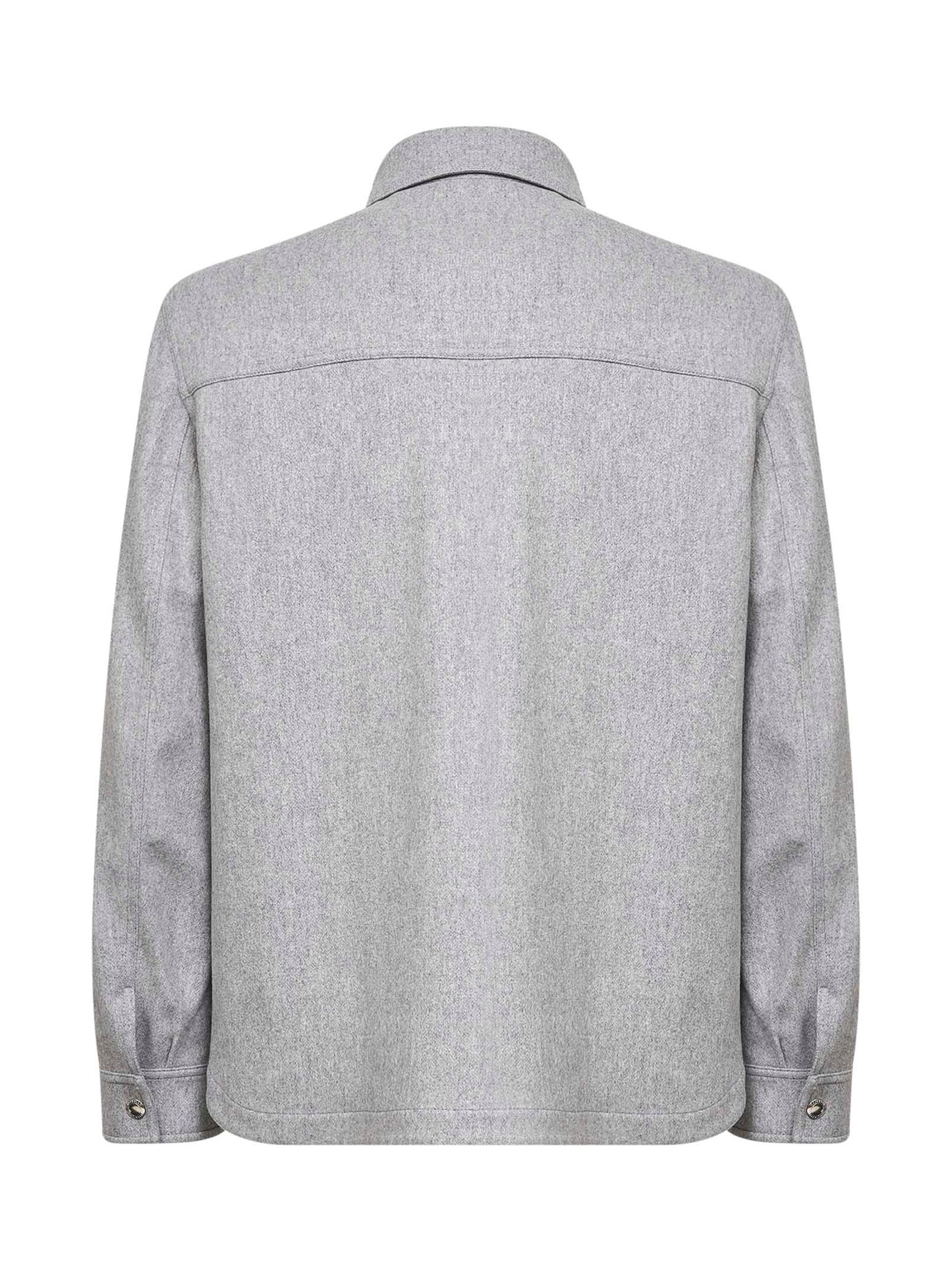 Overshirt in in panno di cashmere idrorepellente grigio