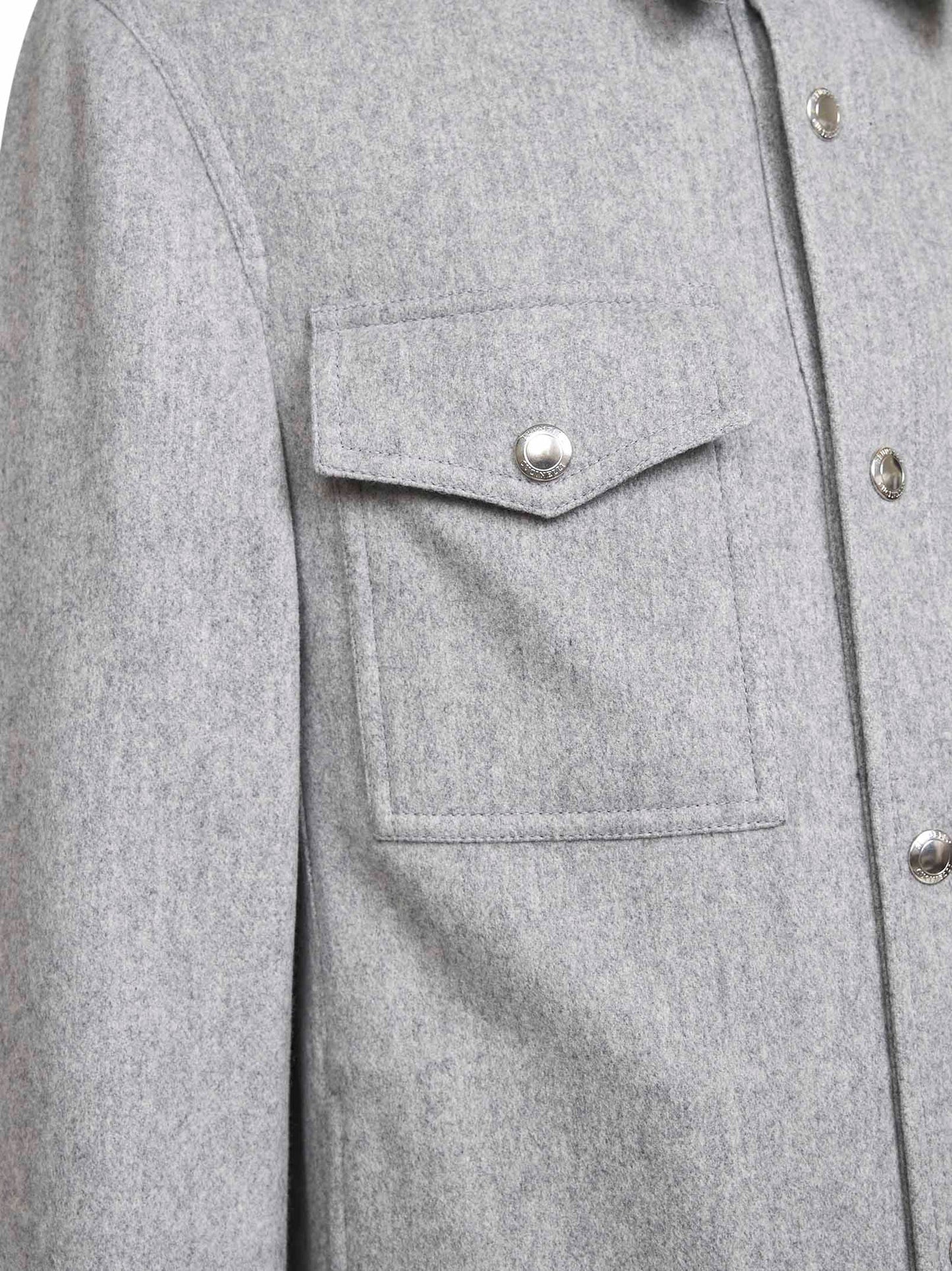 Overshirt in in panno di cashmere idrorepellente grigio