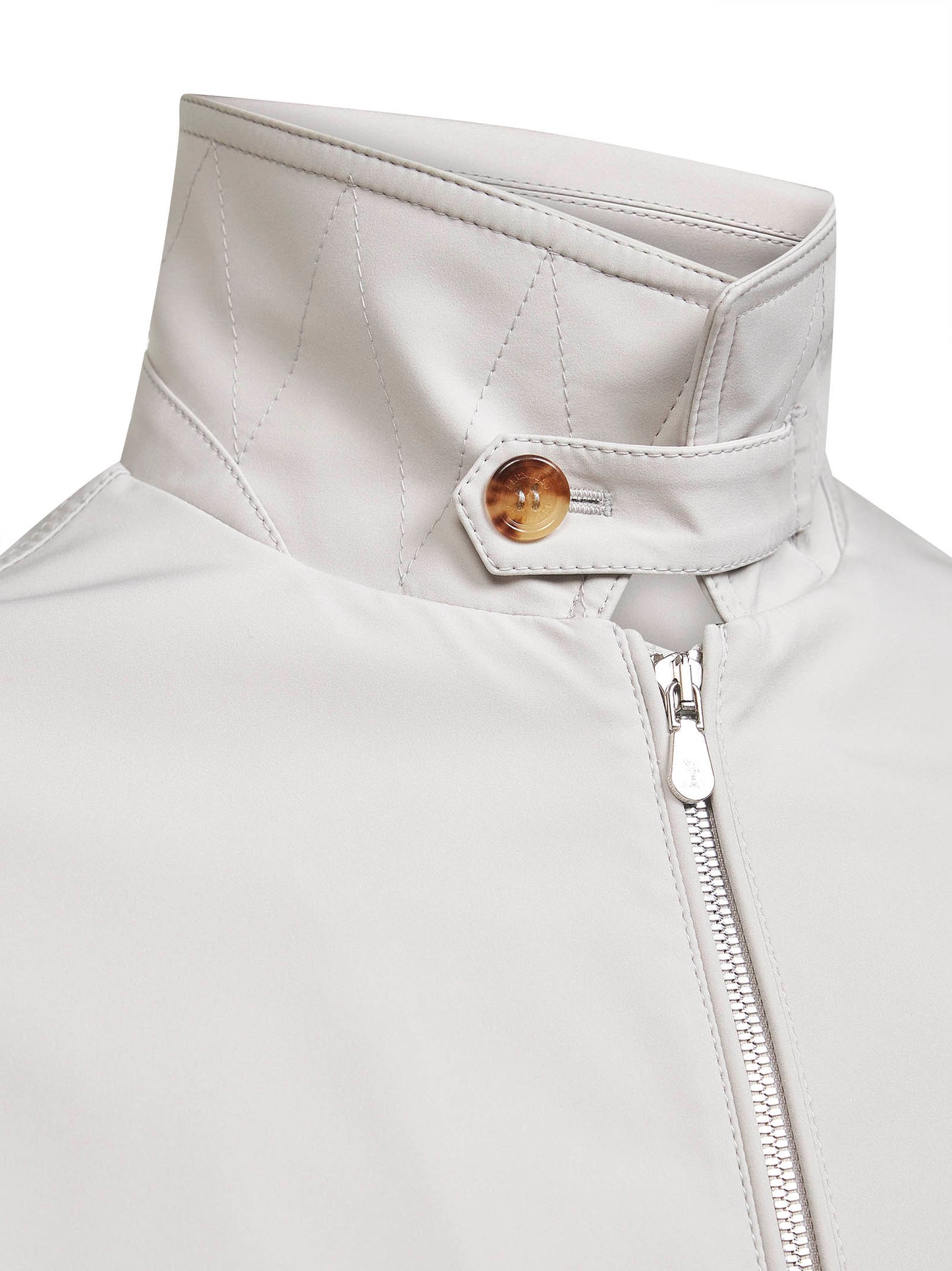 Grey stretch bonded nylon bomber jacket