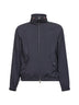 Blue lightweight techno fabric hooded jacket