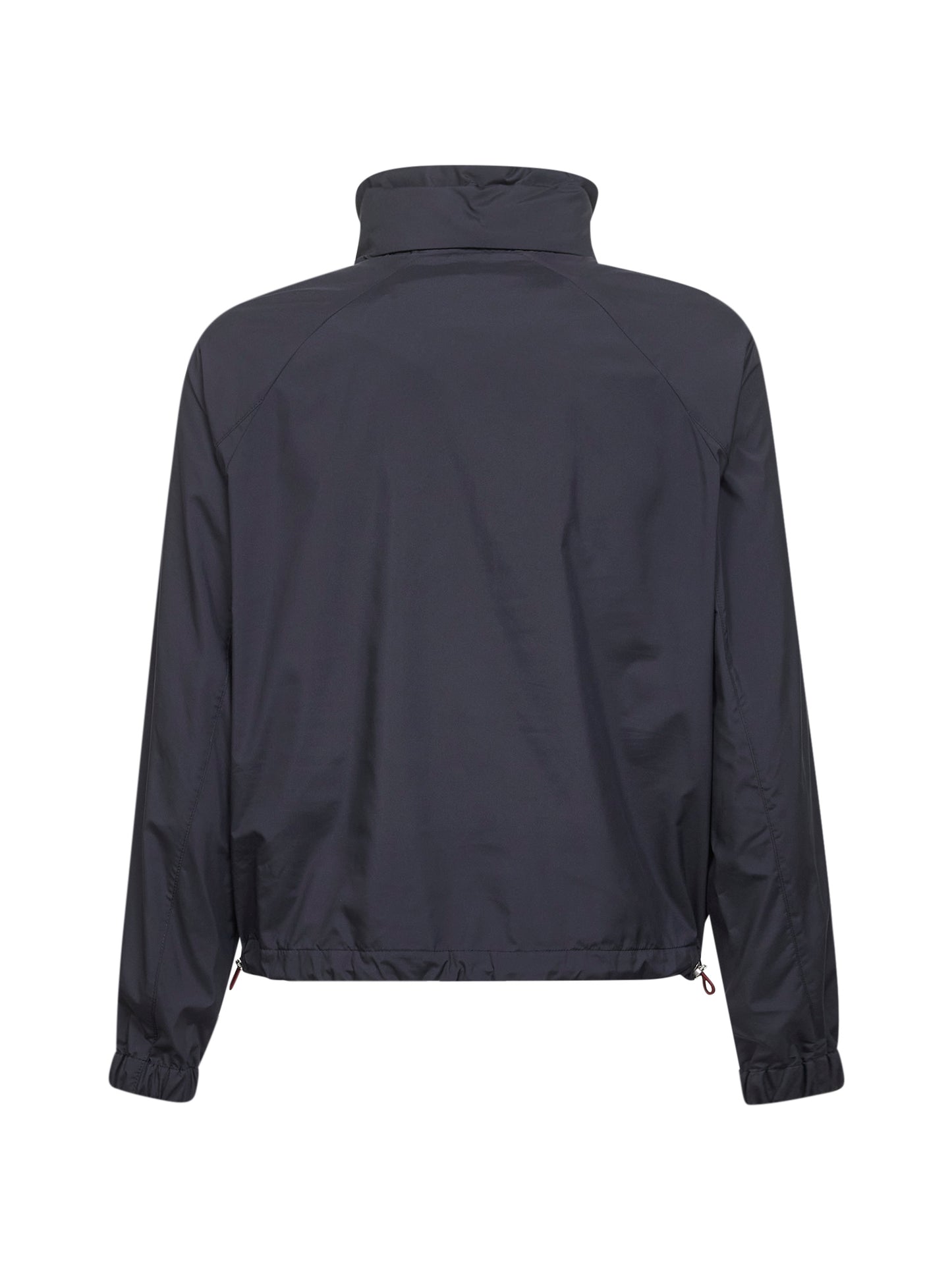 Blue lightweight techno fabric hooded jacket