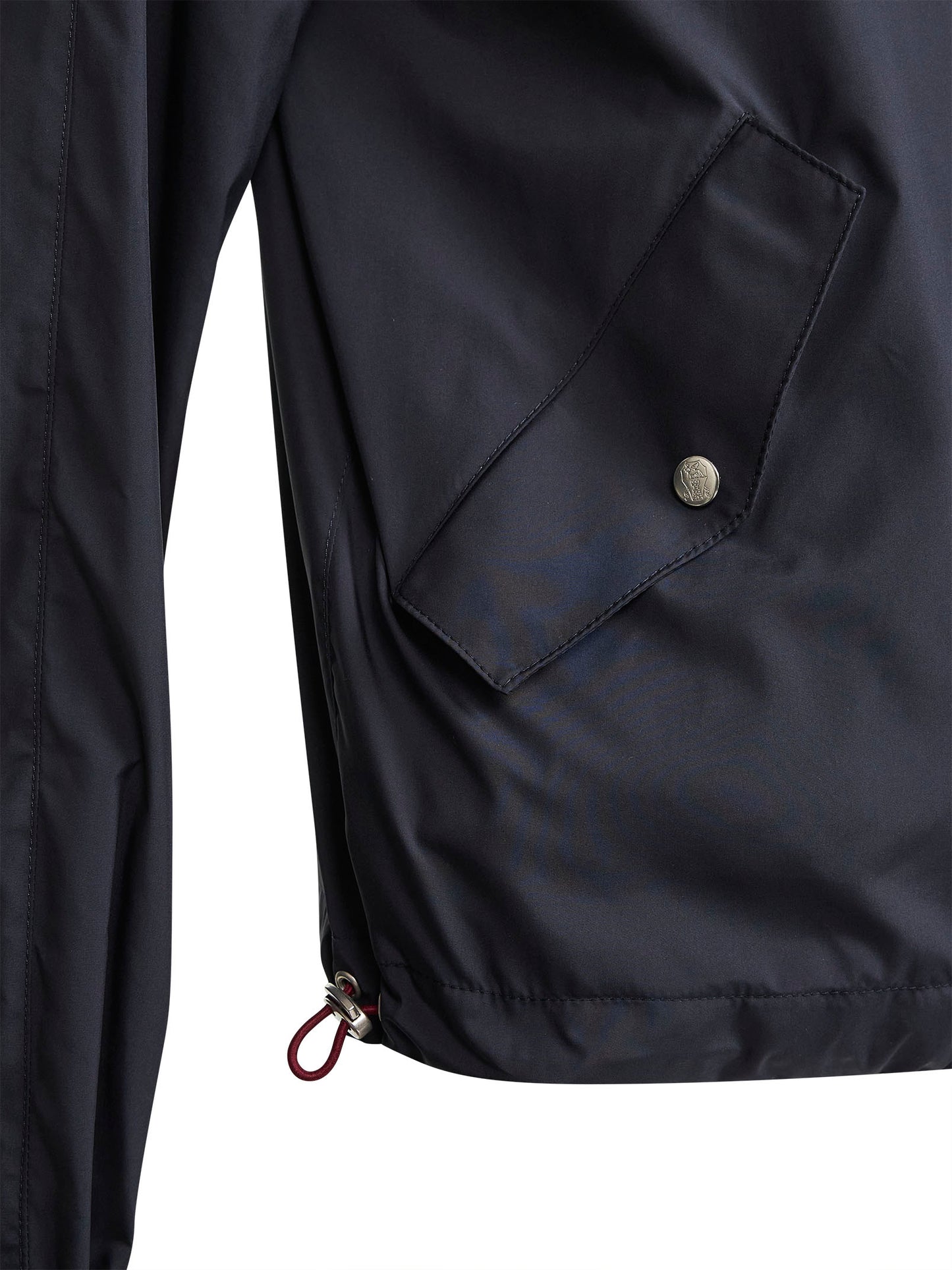 Blue lightweight techno fabric hooded jacket