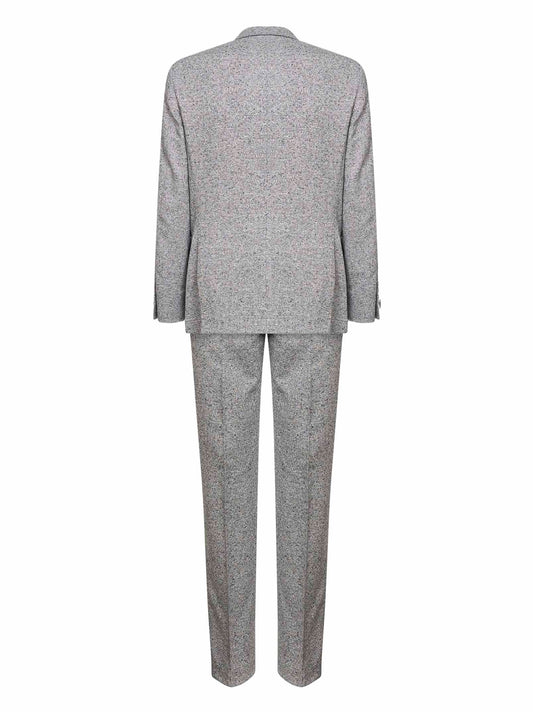 Grey wool and cashmere flecked grisaille suit