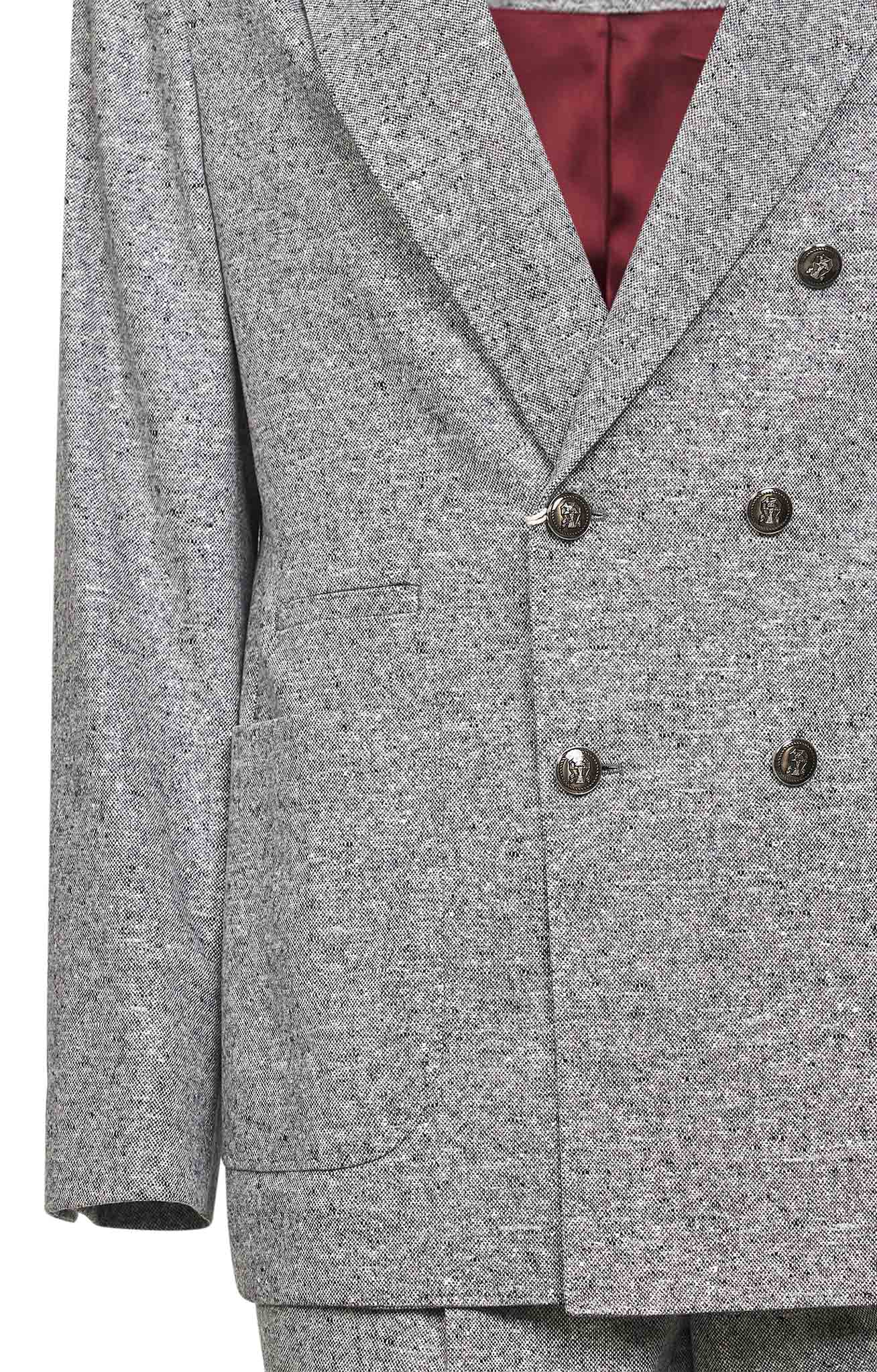 Grey wool and cashmere flecked grisaille suit