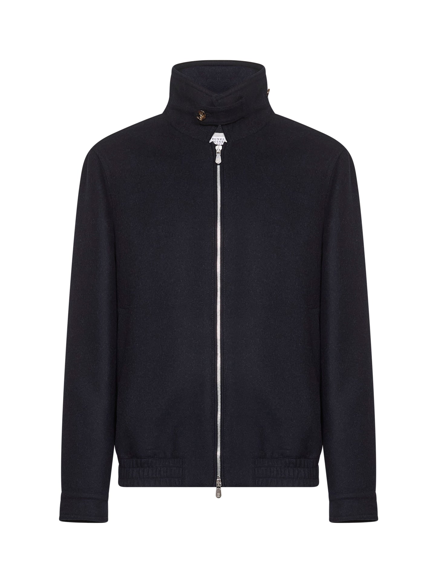 Bomber in flanella double di lana blu
