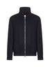 Bomber in flanella double di lana blu