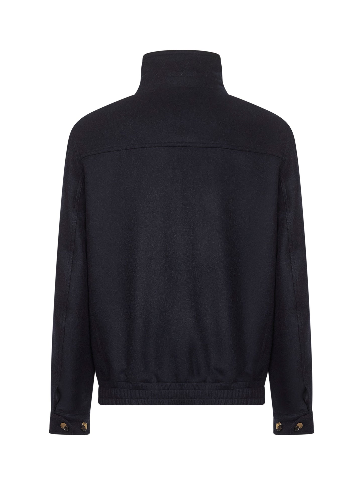 Bomber in flanella double di lana blu