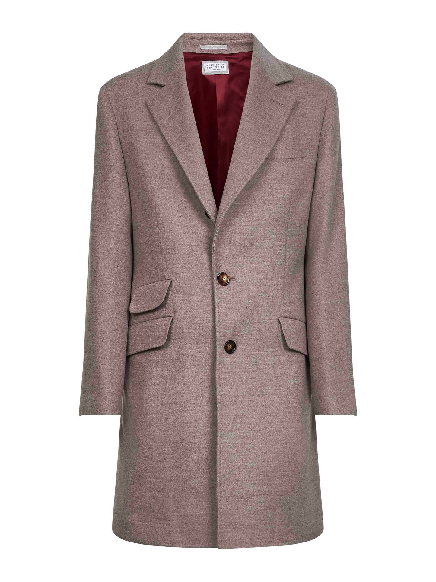 Clay wool single-breasted coat