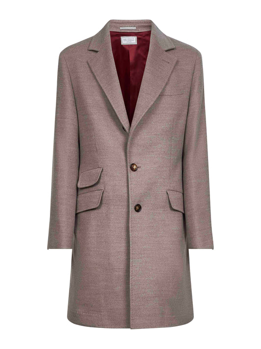 Clay wool single-breasted coat