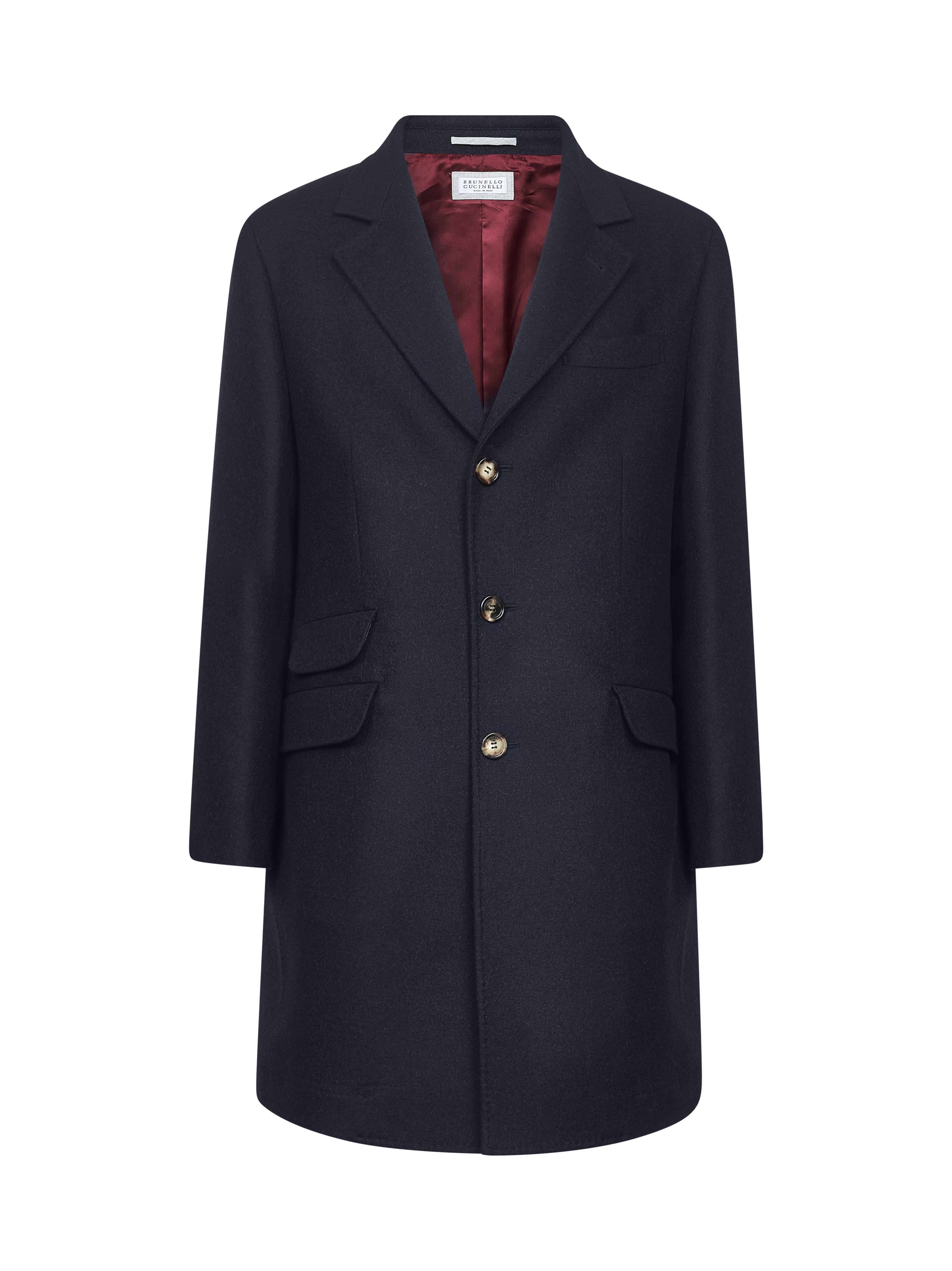 Blue wool single-breasted coat – Daniello.com