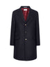 Blue wool single-breasted coat