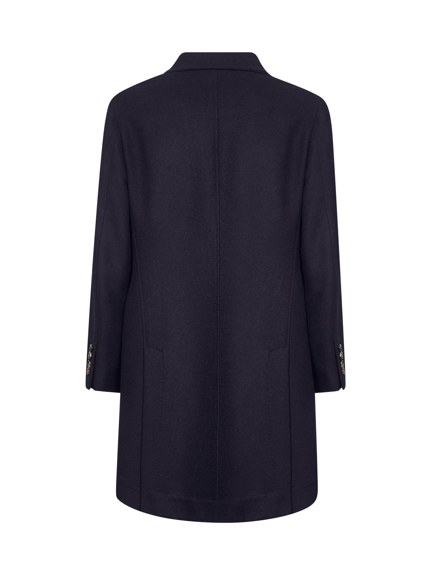 Blue wool single-breasted coat
