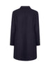 Blue wool single-breasted coat