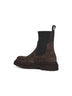Brown suede embroidered ankle boots