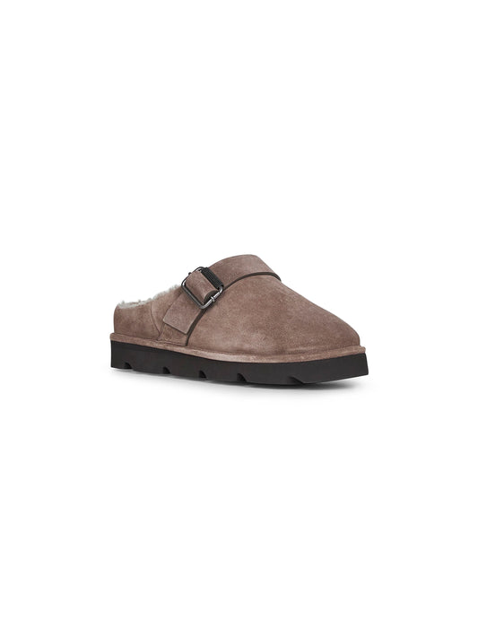 Clay suede slipper with monili