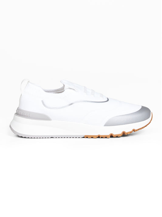 White techno cotton knit Runners