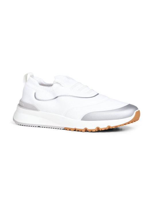 White techno cotton knit Runners