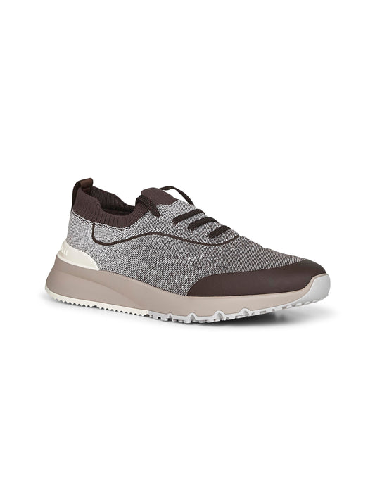 Runners in maglia di cotone techno marrone